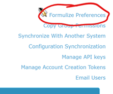 Click Manage API Keys on the Formulize admin page